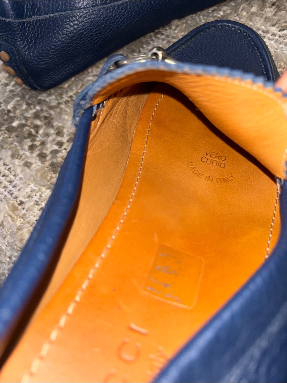 GUCCI Web Horsebit Driver
Moccasins Navy Leather Loafers Size 10.5 NWOT - Picture 10 of 17